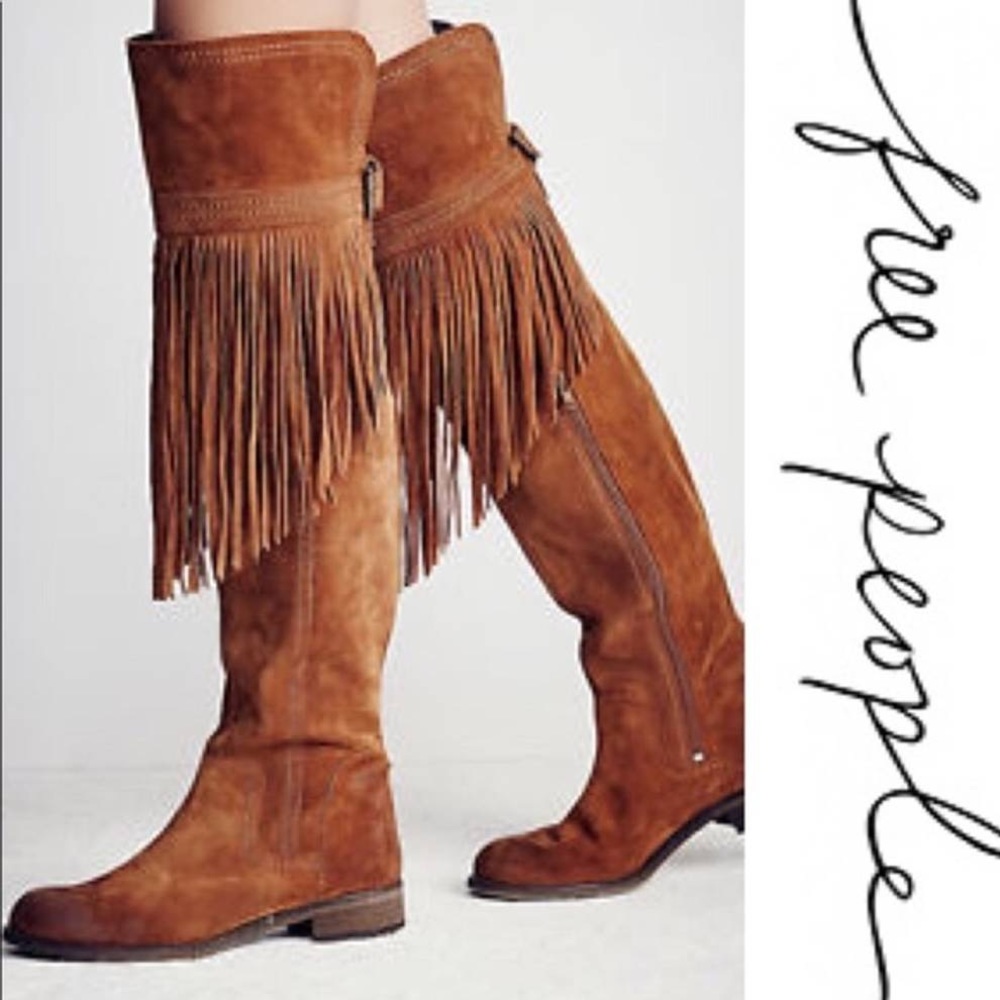 Free People Brown Over the Knee Boots